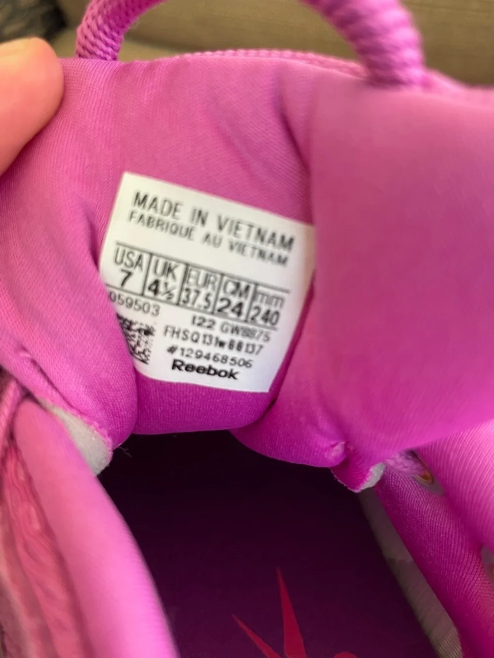Reebok x Cardi B Classic Leather V2 sneakers purple lilac Ultraberry size   7